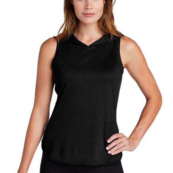 Ladies PosiCharge ® Tri Blend Wicking Draft Hoodie Tank Thumbnail